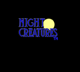 Night Creatures title screen for TurboGrafx-16